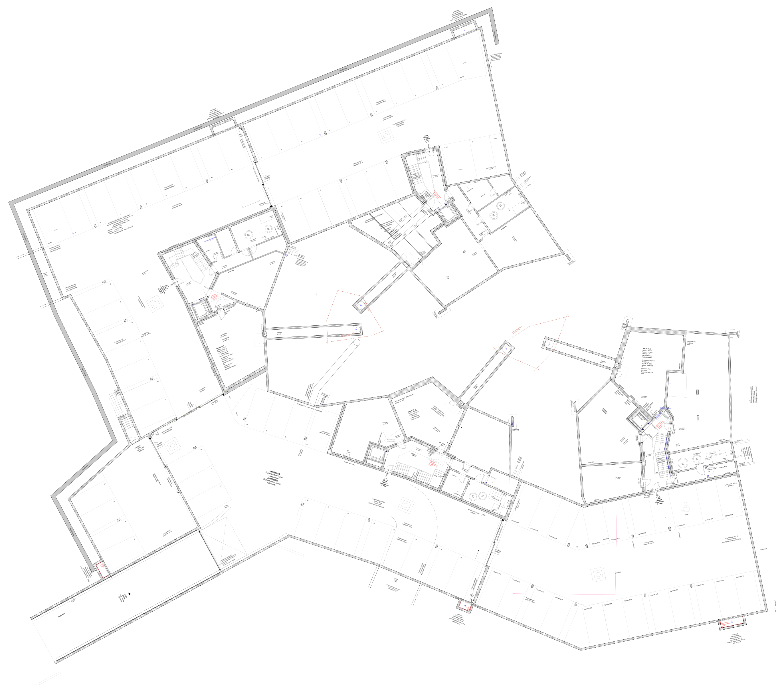 Plan architectural du sous-sol commun